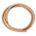 6mm cream braided faux leather cord for DIY jewelry and bracelet making material - Tan
