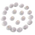 Faux mink fur pom-pom charms in grey purple with gold rings for DIY earring making - 20 Pcs/Pack / Faux Horsehair Light Gray