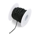 Détail de chaîne plate en acier noir de 2mm sur rouleau pour la création de bijoux DIY - Épaissi / Noir