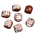 Vue macro de perles chouettes en céramique peintes à la main pour bijoux DIY - 15*16mm / Lot de 10 / Café