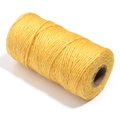 Bright yellow 3-strand natural fiber twine roll for DIY crafts and gift wrapping - Yellow