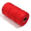 100m roll of 2mm red 3-strand jute twine for crafts and gift tag decoration - Red