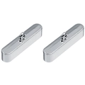 Pair of polished silver metal cord end caps with integrated loop for DIY jewelry - Silver (3x6mm)