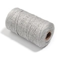 Roll of silver grey 3-strand 2mm hemp rope for gift wrapping and DIY crafts - Gray