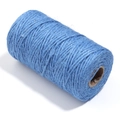 Deep blue 3-strand jute twine roll, 2mm natural fiber rope for gift wrapping and DIY crafts - Blue