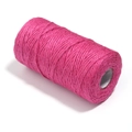 Roll of 2mm rose red twisted jute twine made of natural fiber for handicraft and DIY gift wrapping - Rose Red