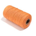 Roll of 2mm orange jute twine made of 3-ply natural fiber for DIY crafts and gift wrapping - Orange
