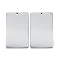 Polished silver stainless steel rectangular charms for DIY jewelry making or pet tags - 20x30mm / Silver