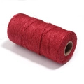 Dark red 3-strand jute twine roll for crafts, 2mm thick rope on cardboard core - Burgundy