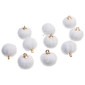 Licht blauwgrijze faux bont pompons hangers met gouden oogjes voor DIY sieraden - Klein (ai-Stijl 3) / Wit