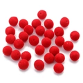Rote beflockte Rundperlen mit Vorbohrung für DIY-Schmuck und Bastelprojekte - 8mm Außendurchmesser 1mm Loch / Rot