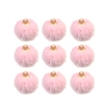 Negen roze faux-bont pompon bedeltjes met gouden metalen lussen voor DIY-sieraden en knutselen - Klein (ai-Stijl 4) / Roze