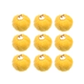 Gele pompon hangers van imitatiebont met gouden kapjes voor DIY oorbellen - Geel
