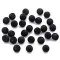 Bastelzubehör: Schwarze beflockte Harzperlen mit Fädelloch für DIY-Schmuckherstellung - 8mm Außendurchmesser 1mm Loch / Schwarz
