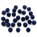 Dunkelblaue beflockte Harzperlen für die DIY-Herstellung von Schmuckarmbändern - 8mm Außendurchmesser 1mm Loch / Marineblau