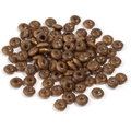 Close-up of polished brown wooden abacus beads with natural grain for DIY jewelry - Abacus Beads / 3x6mm (500 Pieces) / Light Coffee