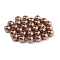 Round bronze craft pearls with holes for DIY jewelry making with metallic luster finish - 100 Pcs/Pack (10mm) / Coffee