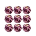 Roze luipaardprint imitatiebont pompons met gouden lussen voor DIY sieraden maken - Luipaard Roze