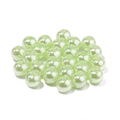 Lustrous light green ABS imitation pearl round beads with holes for DIY jewelry making - Green