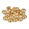 Adjustable golden copper slider beads with silicone insert for DIY bracelet making - OD 6mm Hole 1mm / Gold