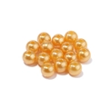 Lustrous amber gold ABS faux pearl round beads with pre-drilled holes for DIY jewelry - Gold Yellow