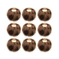 Hangers van imitatiebont met luipaardprint en gouden ringen voor DIY oorbellen - Luipaard Koffie