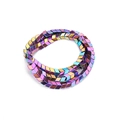 Macro shot of V-shaped rainbow hematite beads with metallic electroplated finish - Outer Diameter 6mm / Colorful