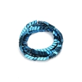 Macro shot of metallic deep blue arrow beads with high-gloss finish for DIY jewelry - Outer Diameter 6mm / Blue