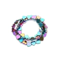 Rainbow plated heart shaped hematite spacer beads for DIY jewelry making string - 6mm / Colorful