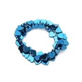 Polished heart-shaped spacer beads in electroplated metallic blue for DIY jewelry - 6mm / Blue