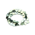 Rainbow plated heart-shaped metal spacer beads for DIY jewelry making in a ring layout - 6mm / Green