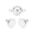 Silver ball magnetic clasp for DIY jewelry connecting bracelets and necklaces - Silver