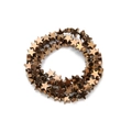 Macro view of star-shaped hematite beads with vacuum plated bronze metallic finish for DIY - Brown