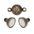 Spherical bronze magnetic clasp for DIY jewelry making in a vintage metal finish - Antique Bronze