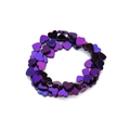 DIY heart beads bracelet in vacuum-plated purple metallic finish for jewelry making - Purple