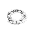 Polished silver heart-shaped metal beads for DIY jewelry making and bracelet spacers - 10mm / White K/Silver