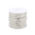 Silver plated flat cross chain spool for DIY jewelry making and necklace crafts - 2x3mm Wire Dia 0.6mm (10 Yards) / Silver