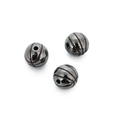 Detail of 10mm metal basketball spacer beads with etched lines and through holes - OD 10mm Hole 1.5mm / Gun Black Basketball