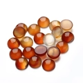 Natural red agate cabochon loose stones for DIY jewelry making with polished round surface - Red Agate