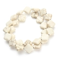 Platte vierkante witte turkooizen kralen met bruine marmertextuur voor DIY sieraden - Vierkant / 1.2cm*1.2cm*0.5cm / Wit