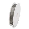 Silver stainless steel beading wire on a white spool for DIY jewelry making - 0.38mm x 45m / Steel