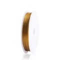 Durable gold beaded steel wire on white spool for DIY jewelry making and crystal stringing - 1.0mm x 8m / Gold