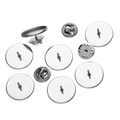 20 sets of stainless steel round lapel pin backs with butterfly clutch for DIY badge making - Inner Diameter 20mm / Steel