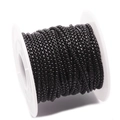 Polished black 304 stainless steel pearl bead chain roll for DIY jewelry making - 2mm Width / Black