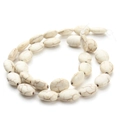 Platte ovale witte howliet kralen met bruine nerven voor DIY-sieraden maken - Flat Oval / 10*15mm / Wit