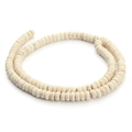 Platte ronde witte howliet kralen met bruine marmeren textuur voor DIY sieraden - Kleine Abacus Kraal / 3*6mm / Wit