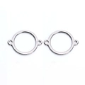 Polished stainless steel round jewelry connectors for DIY necklace bracelet making - Round Jewelry Connector (F3496)