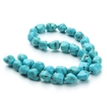 Onregelmatige blauwe turquoise kralen met natuurlijke aders voor DIY-sieraden - Onregelmatige vorm van steenslag / 9-12 mm / Blauw