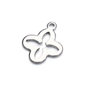 Spiegelpolierter Edelstahl Hohlblumen-Anhänger in Silber-Finish für DIY-Schmuckherstellung - Abstrakte Hohle Schmetterlingsform (F3534)