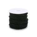 DIY 2mm flat O-chain jewelry accessory in polished black finish on a white spool - 2x3mm Wire Diameter 0.6mm (10 Yards) / Swim Black
